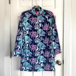 Lilly Pulitzer Half-Zip Patterned Dress (size S)
